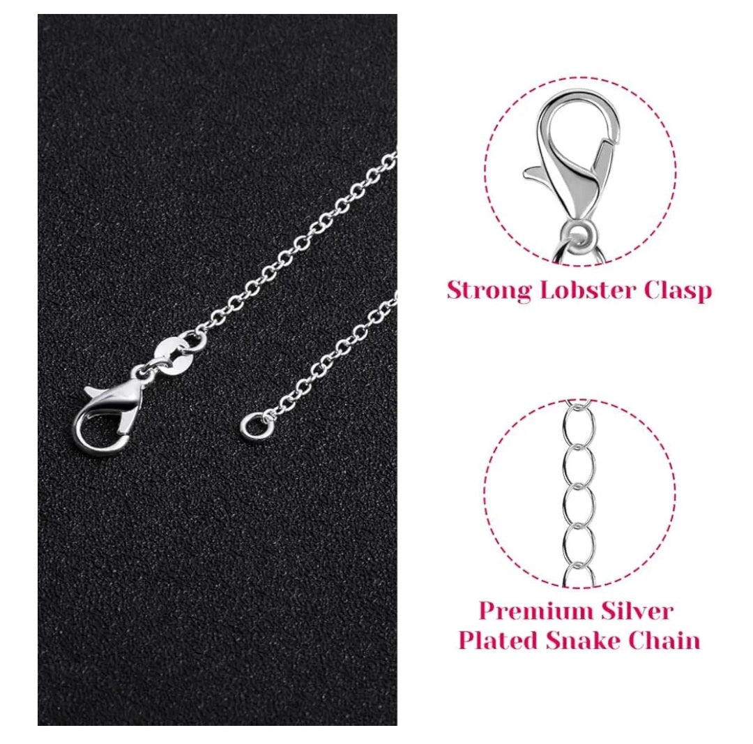Handmade Sparkling Red Heart Pendant with .925 silver plated 20 Inch Necklace Chain