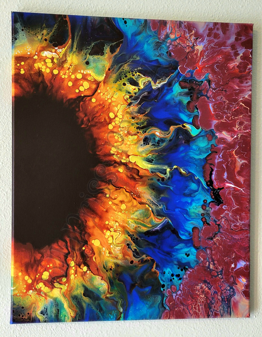 Original Fluid Art Sunflower Painting 16x20 inch