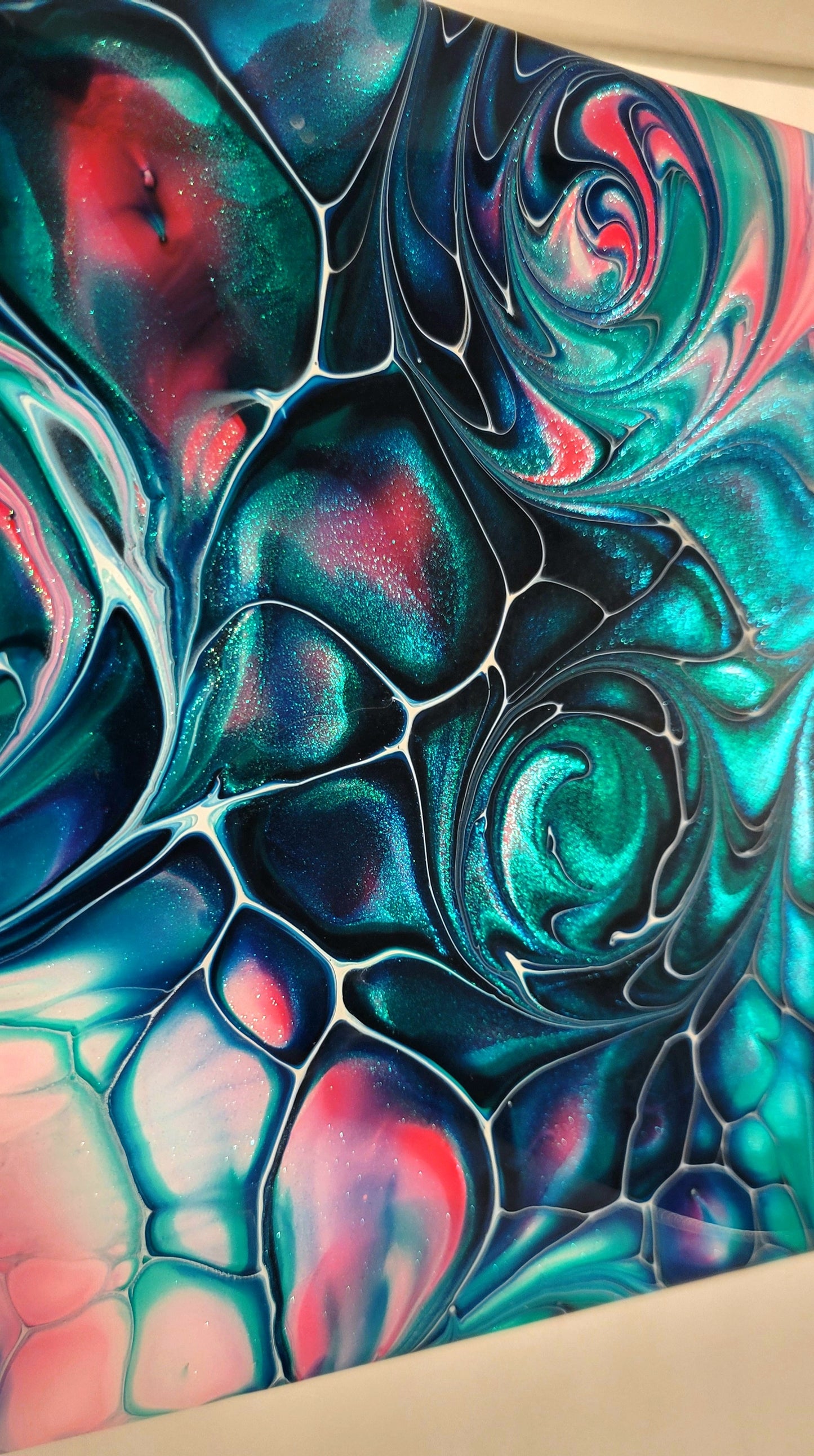 Fluid Art on a 6 inch tile