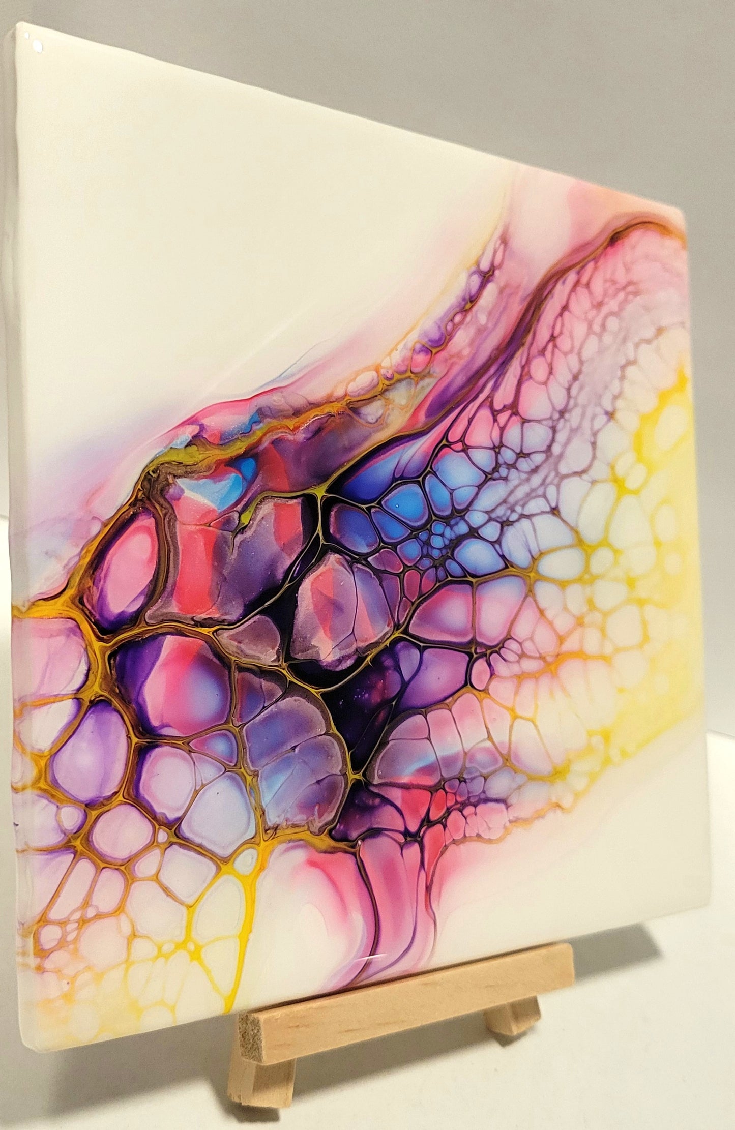 Fluid Art on 6 inch tile