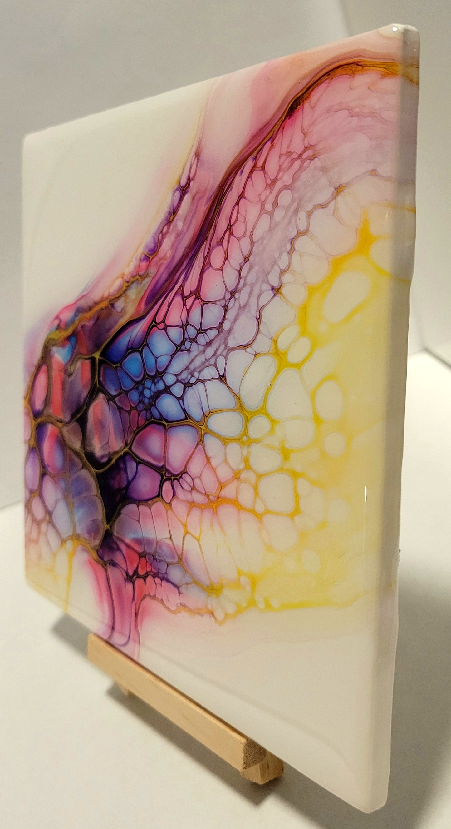 Fluid Art on 6 inch tile