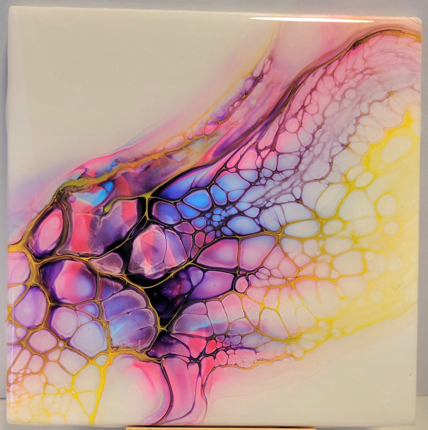 Fluid Art on 6 inch tile