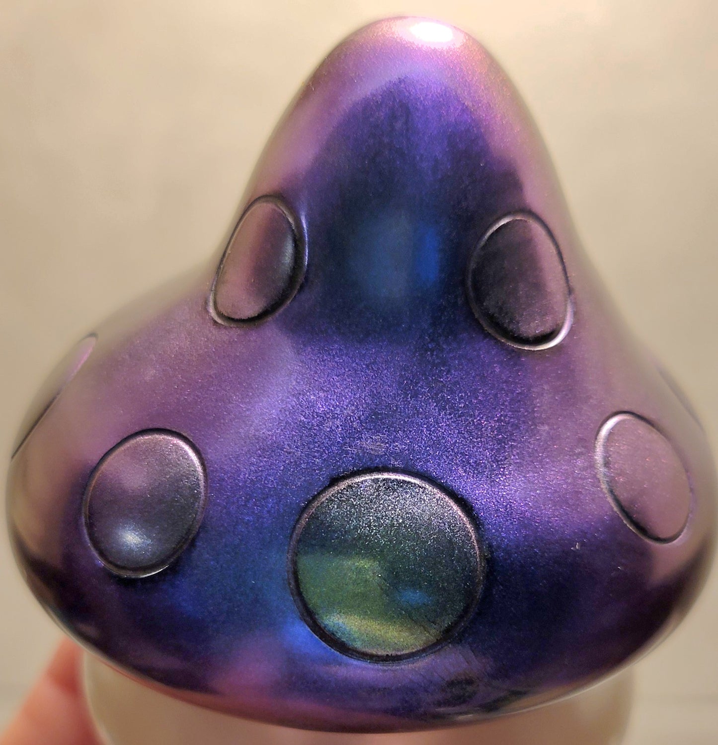 Resin Art Mushroom with Colorshifting Cap.