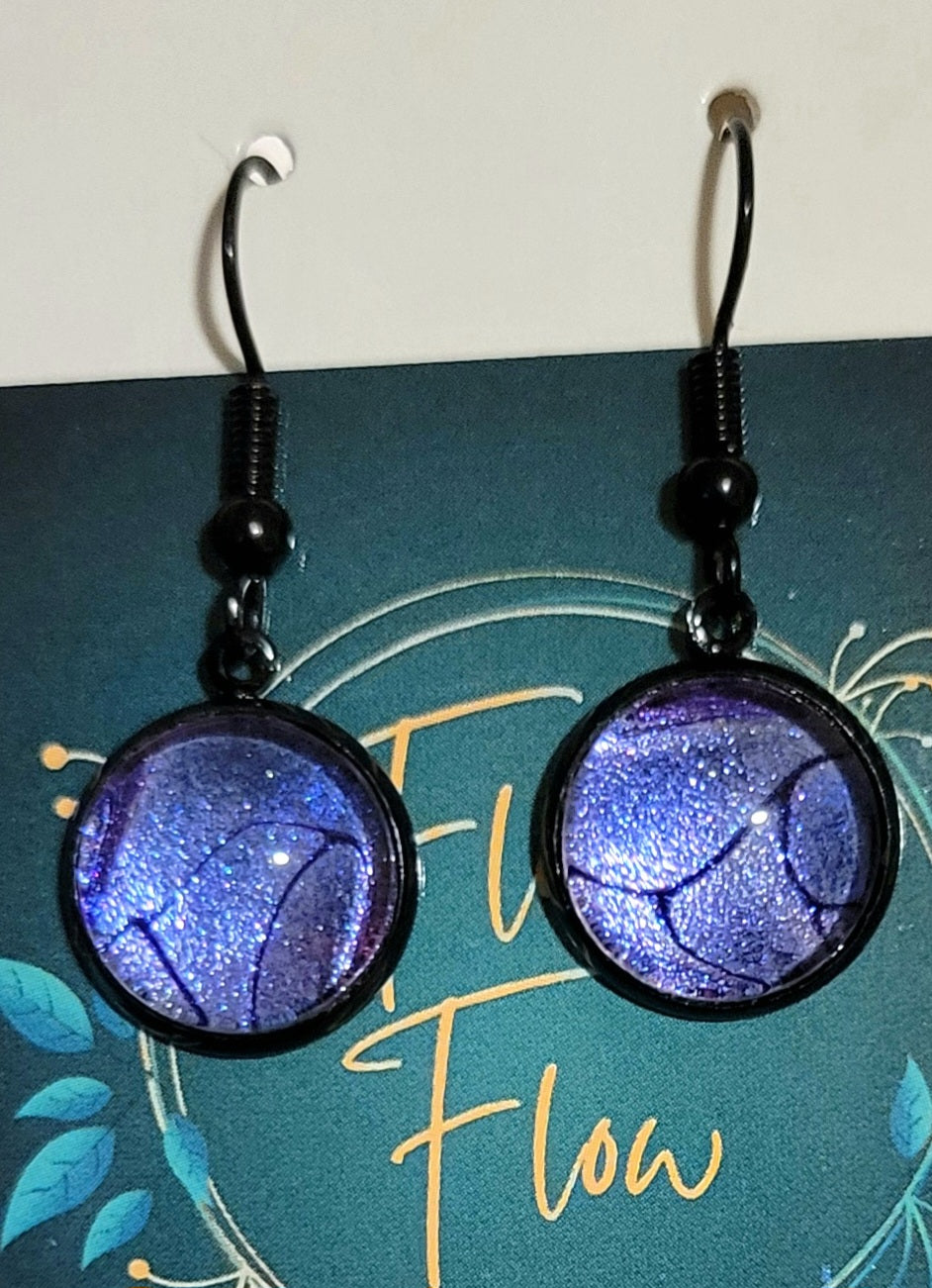 Handmade Colorshifting Black Hook Earrings