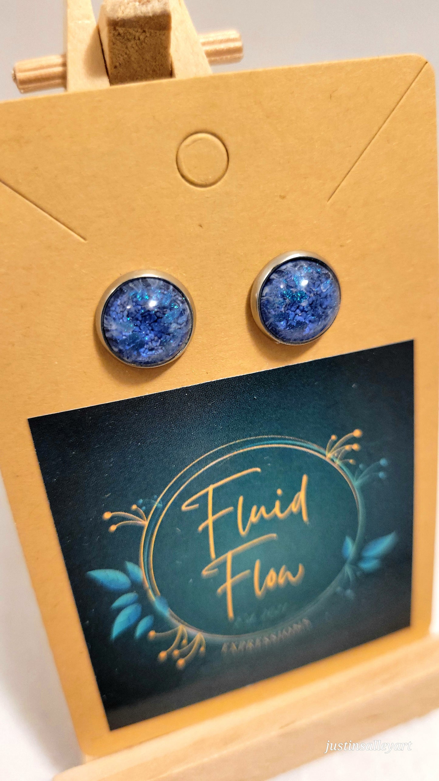 Handmade Resin Art Colorshifting Stud Earrings