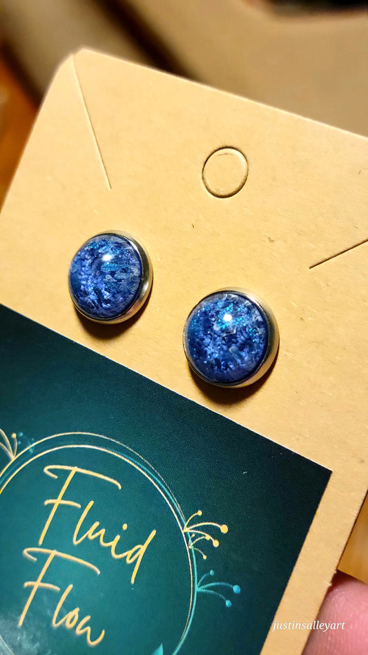 Handmade Resin Art Colorshifting Stud Earrings