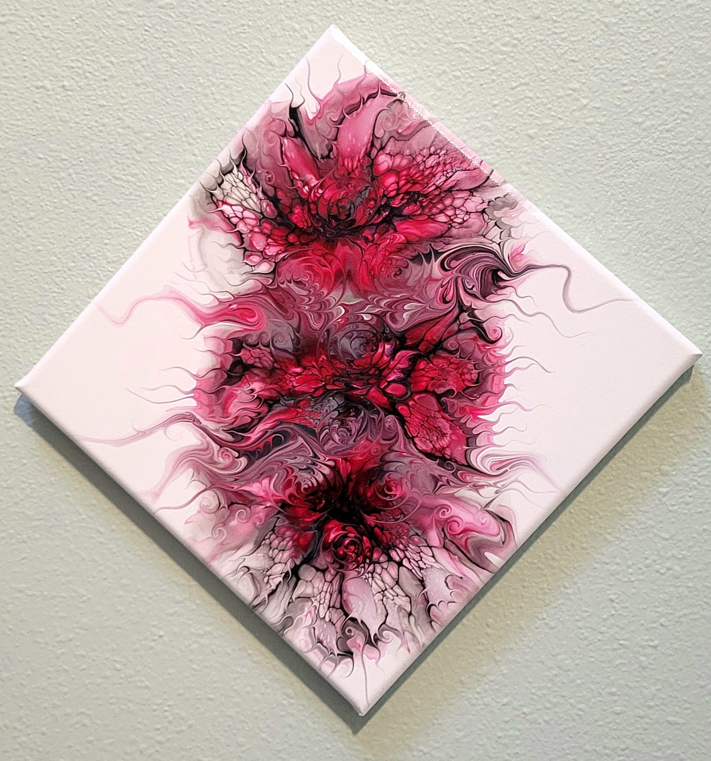 Original Fluid Art Triple Bloom Painting