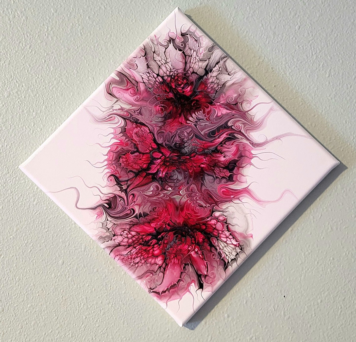 Original Fluid Art Triple Bloom Painting