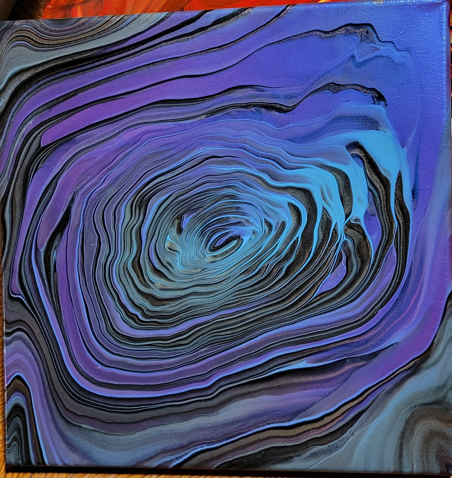 Original Fluid Art Colorshifting Ringpour Painting