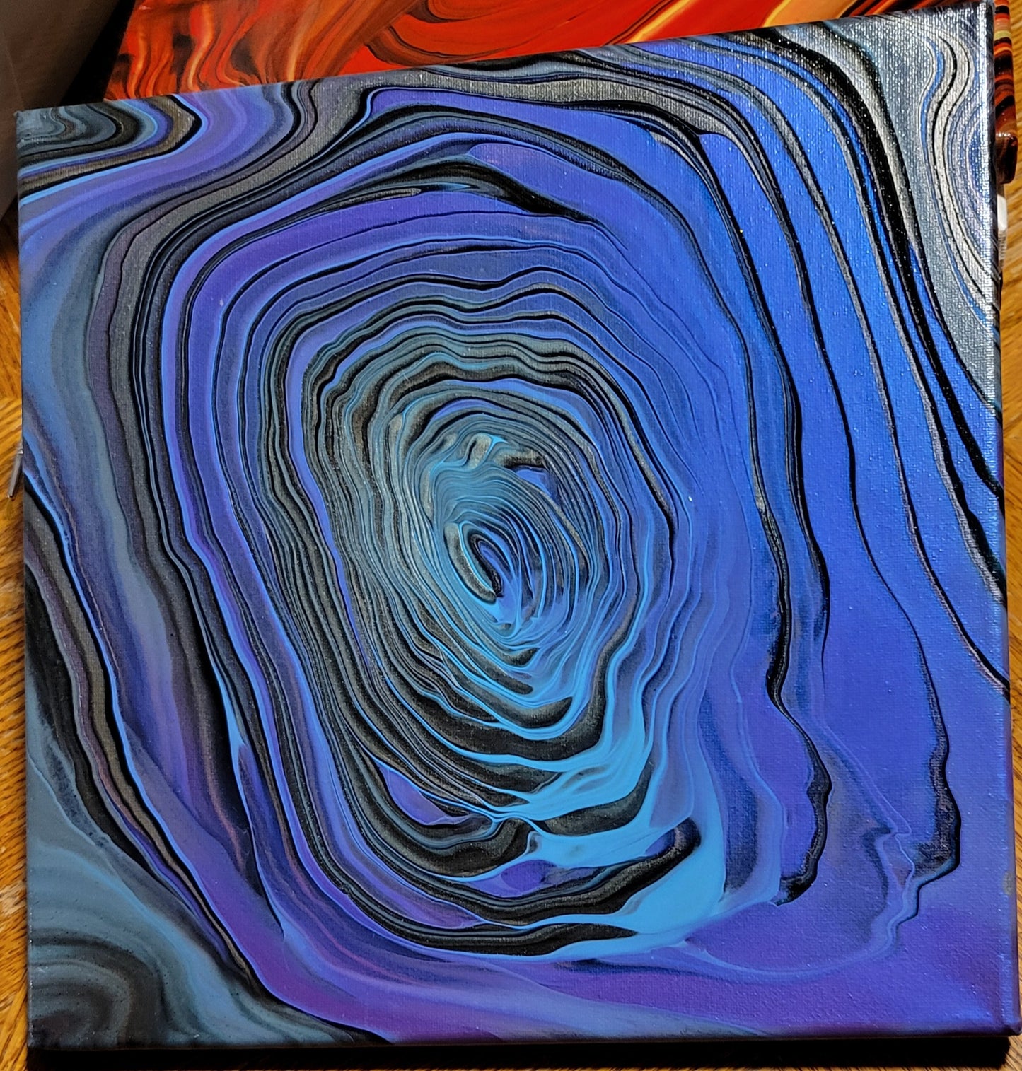 Original Fluid Art Colorshifting Ringpour Painting