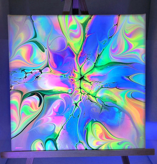 Fluid Art Abstract Blacklight Painting