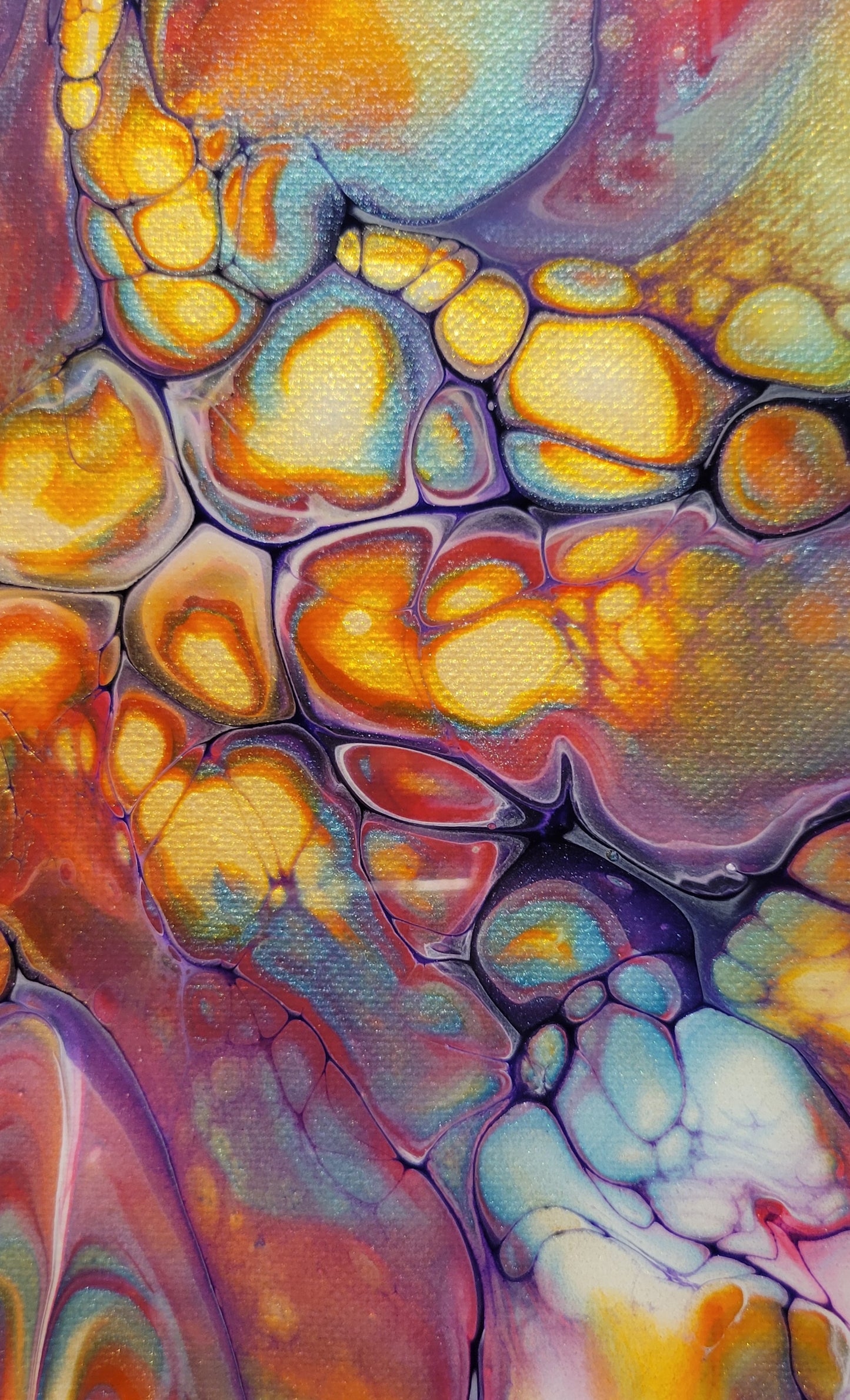 Fluid Art Painting with Metallics