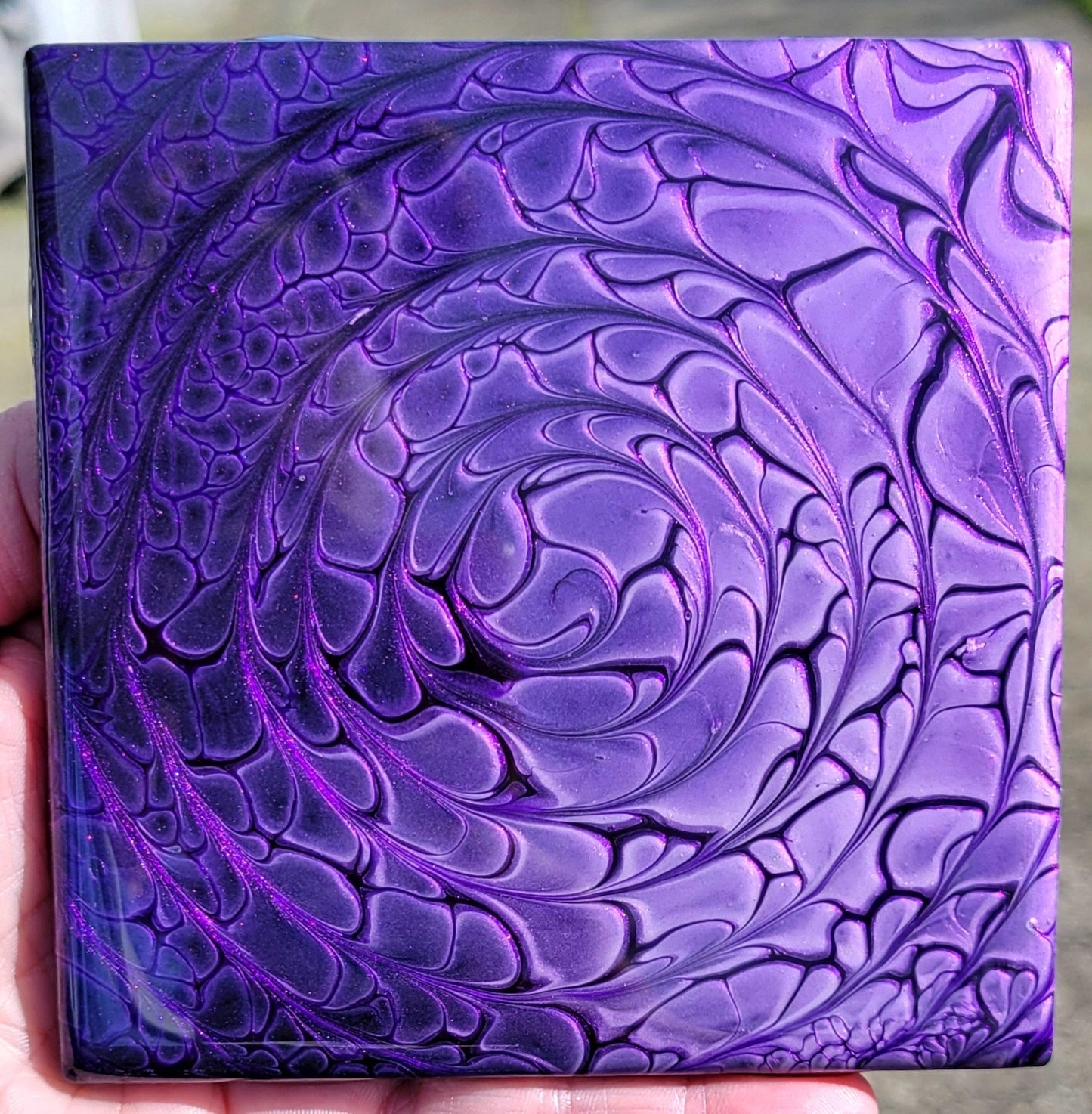 Handmade Fluid Art Tile Coasters Set of 4