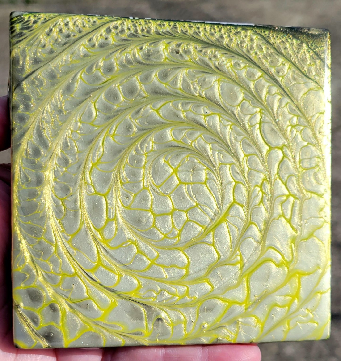 Handmade Fluid Art Tile Coasters Set of 4