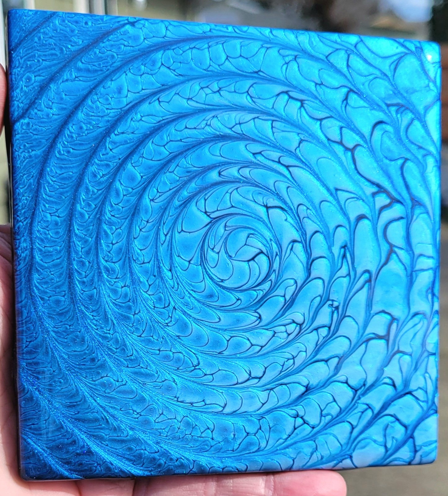 Handmade Fluid Art Tile Coasters Set of 4