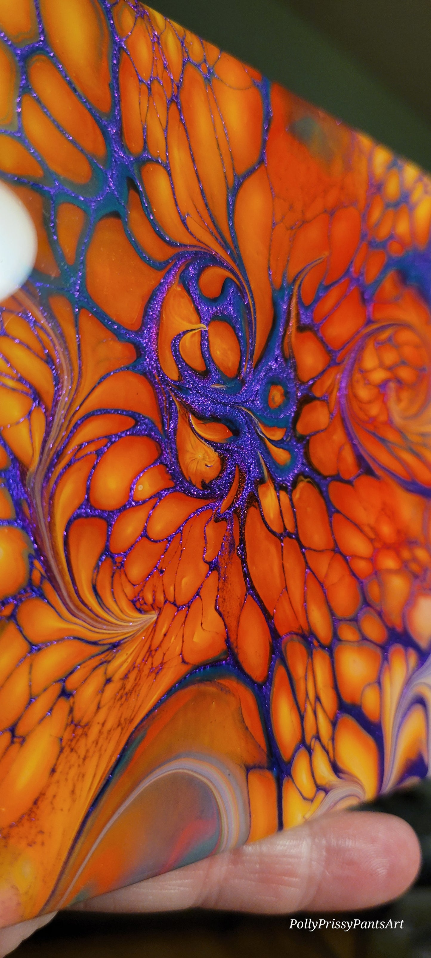 Fluid Art Bloom on 4.25 inch tile/Coaster with Cork Bottom