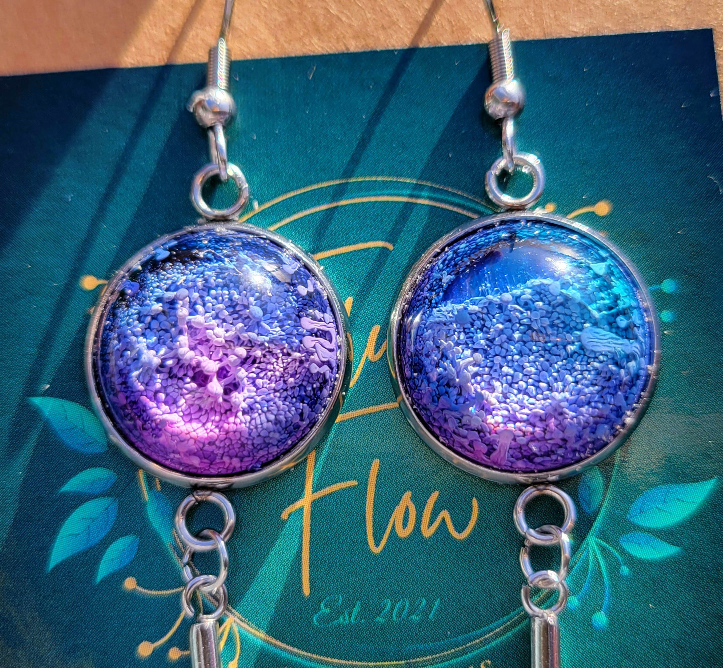 Handmade Resin Art Hook Earrings