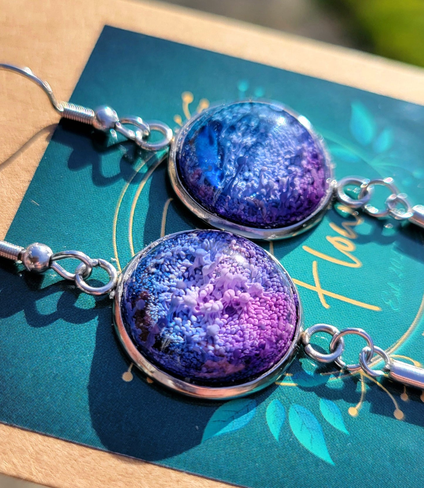 Handmade Resin Art Hook Earrings