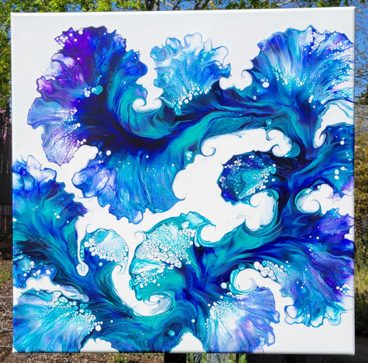 Original Fluid Art Dutchpour Painting 20x20 Inch Canvas