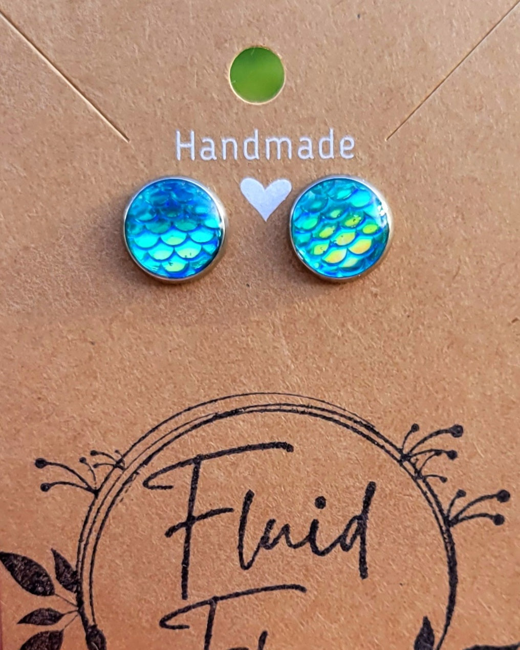 Stainless Steel Mermaid Scale Studded Earrings