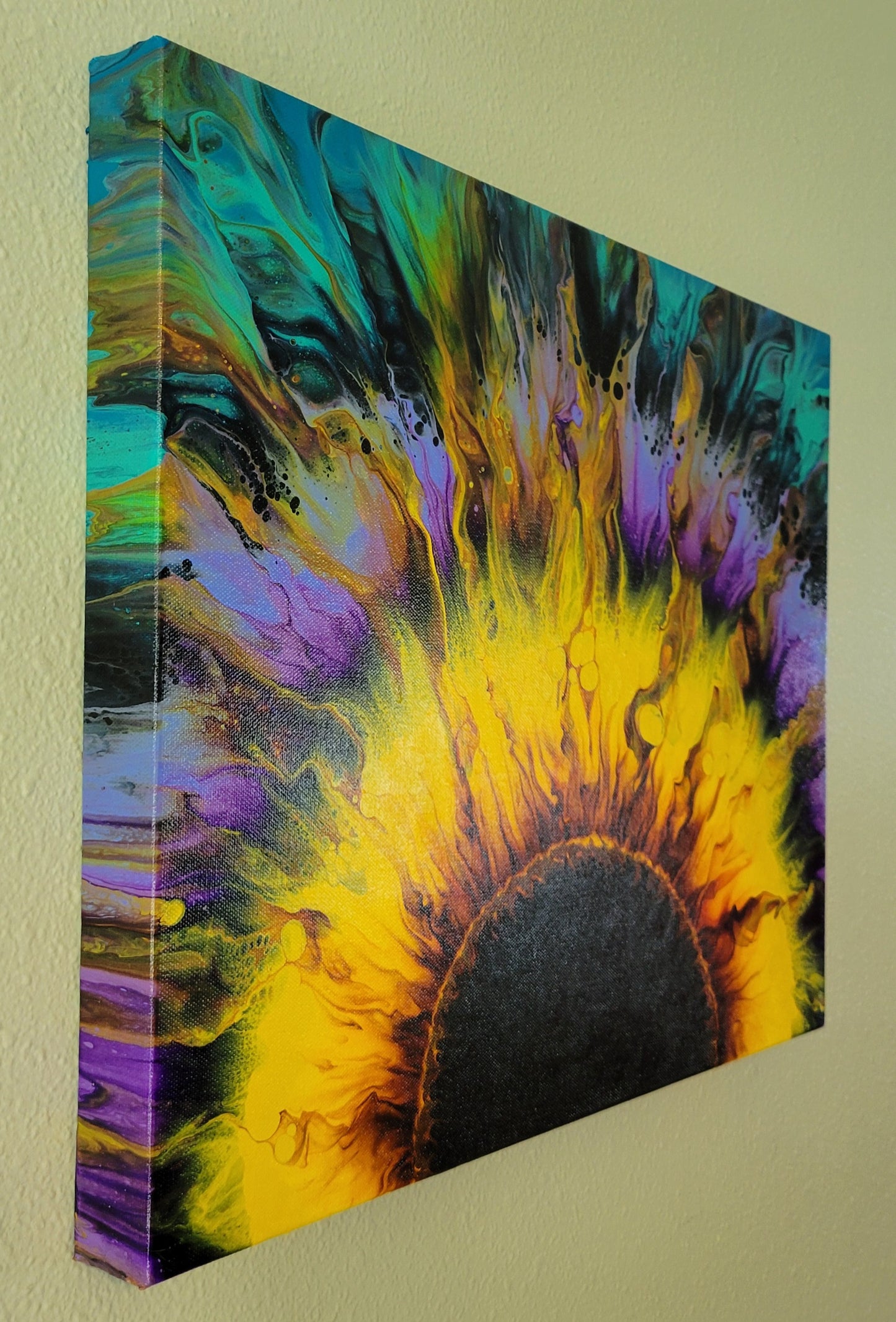 Original Sunflower Painting 16x20 inch Gallery Wrapped Deep Edge Canvas