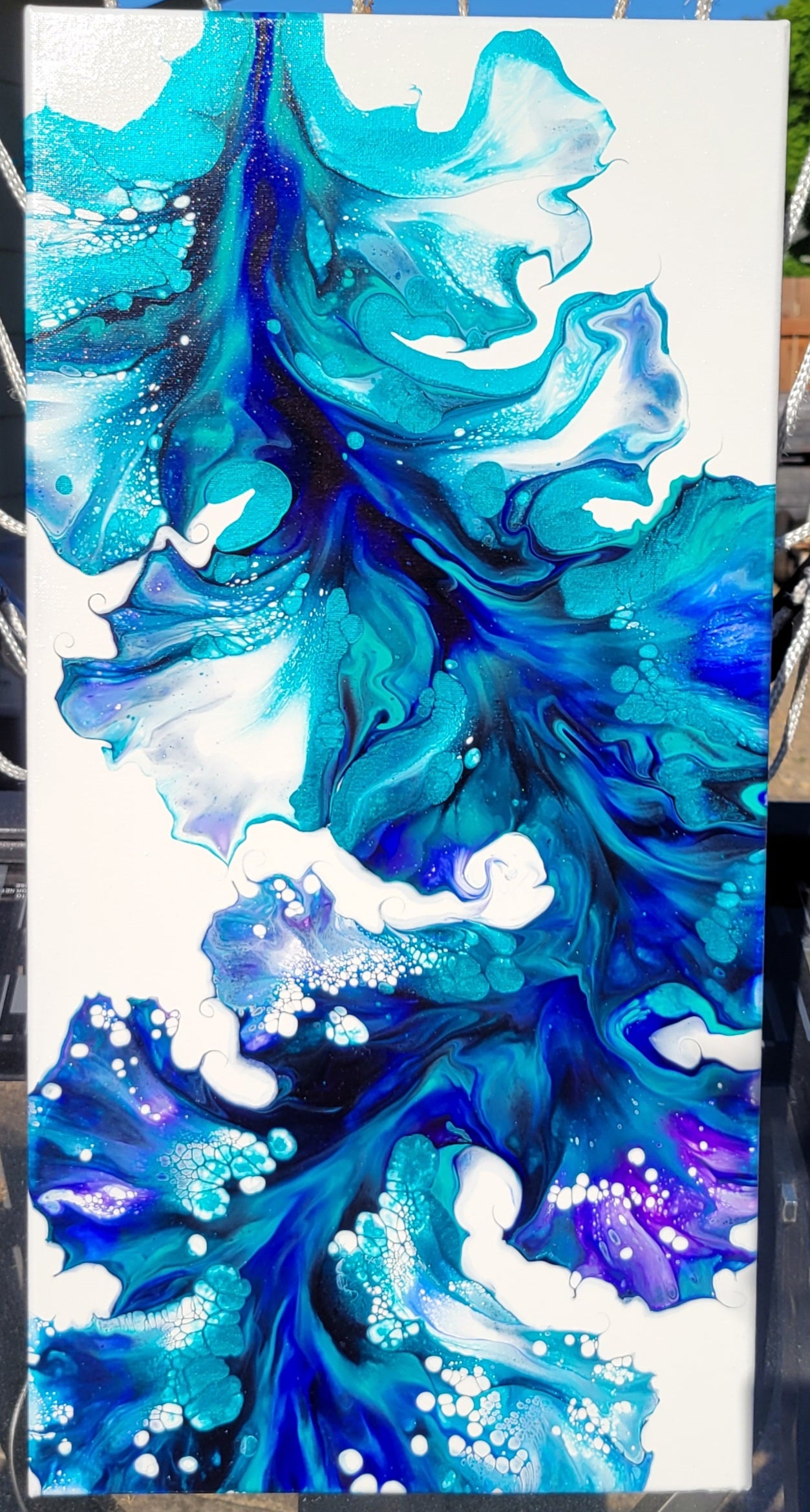 Original Fluid Art Painting 12x24 Inch Canvas