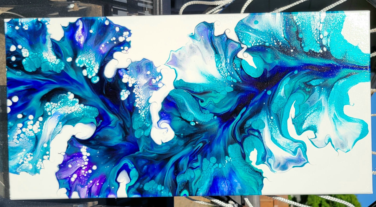 Original Fluid Art Painting 12x24 Inch Canvas