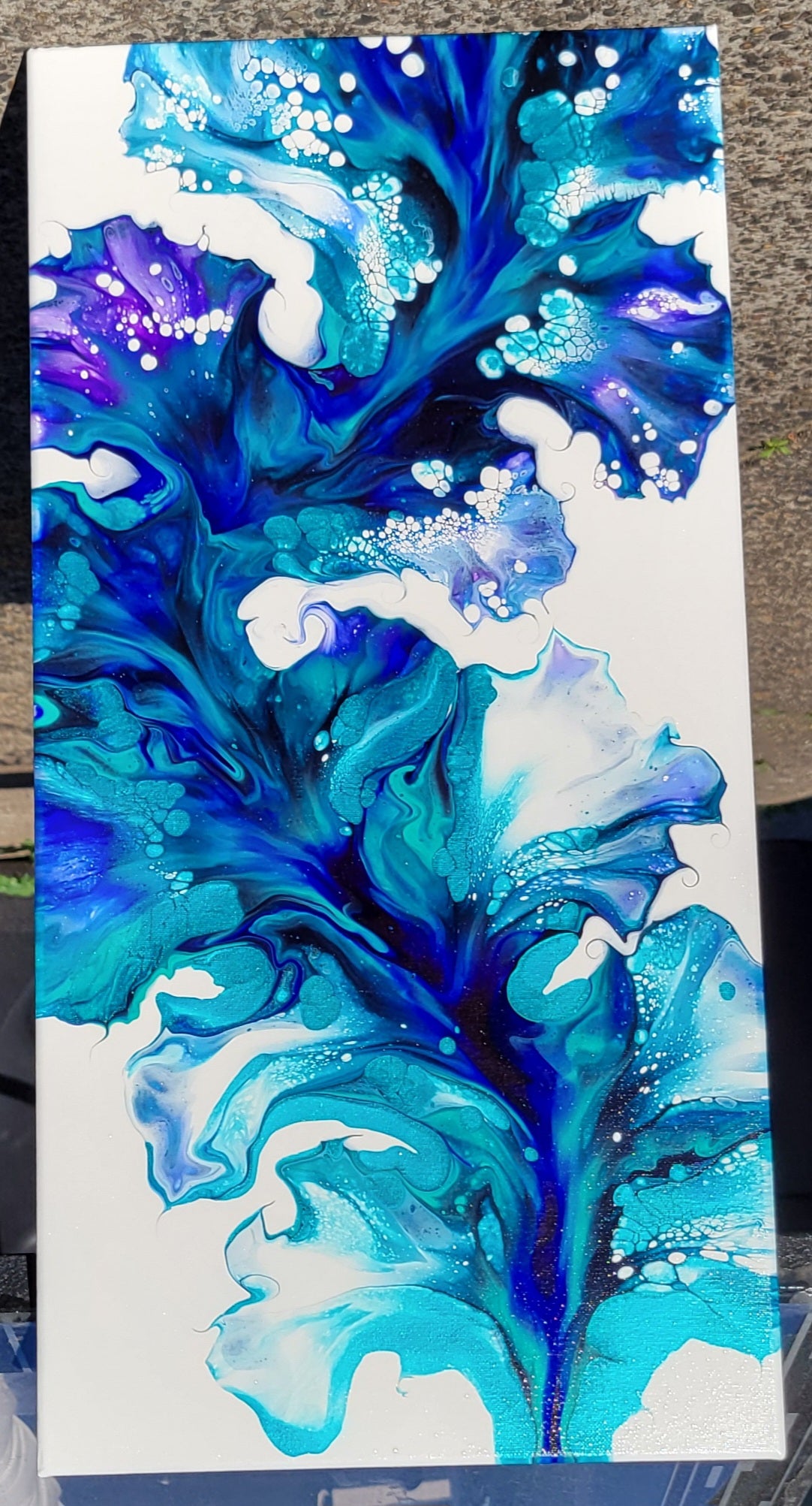 Original Fluid Art Painting 12x24 Inch Canvas