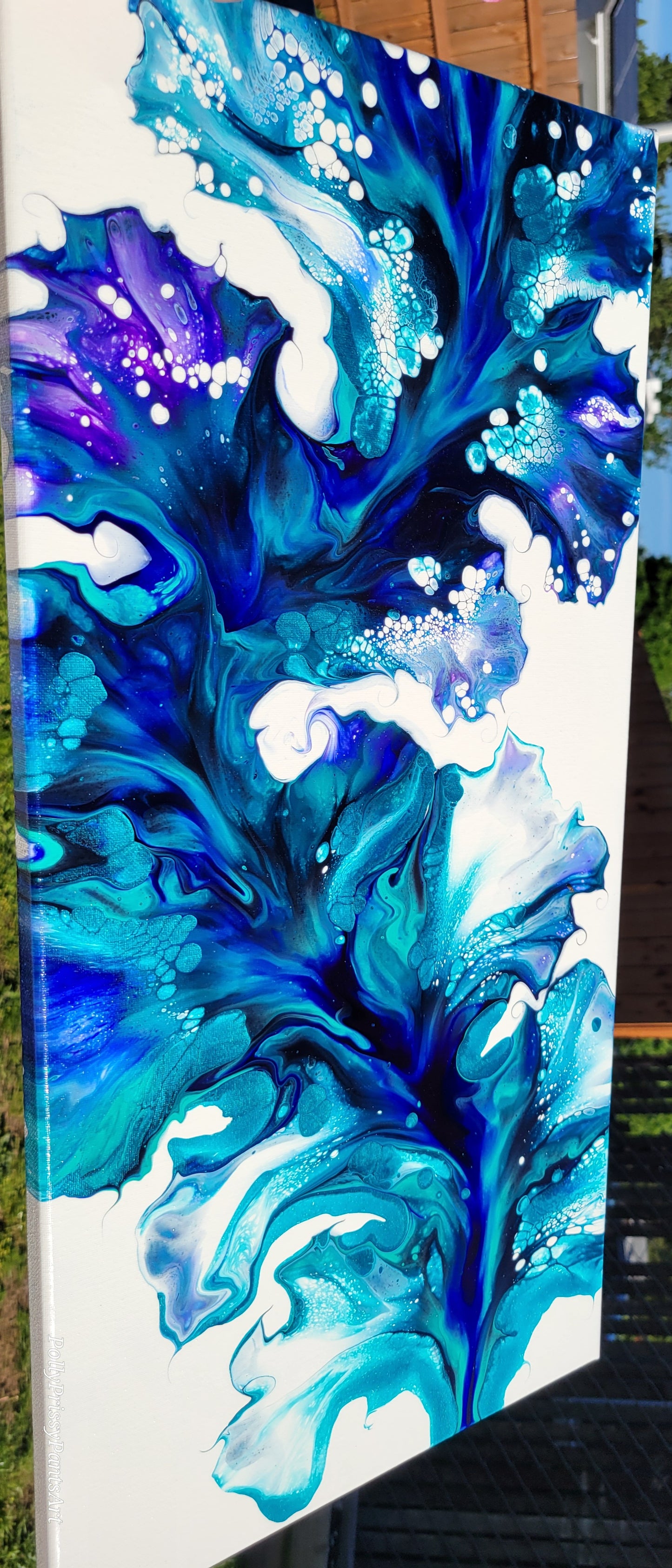 Original Fluid Art Painting 12x24 Inch Canvas