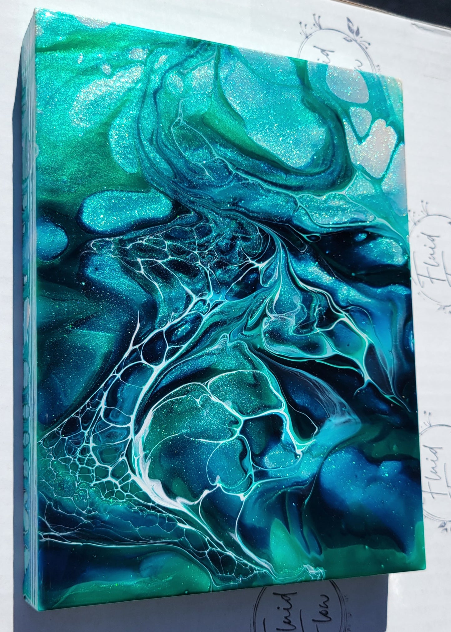 Original Acrylic Fluid Art Painting 6x8 inch