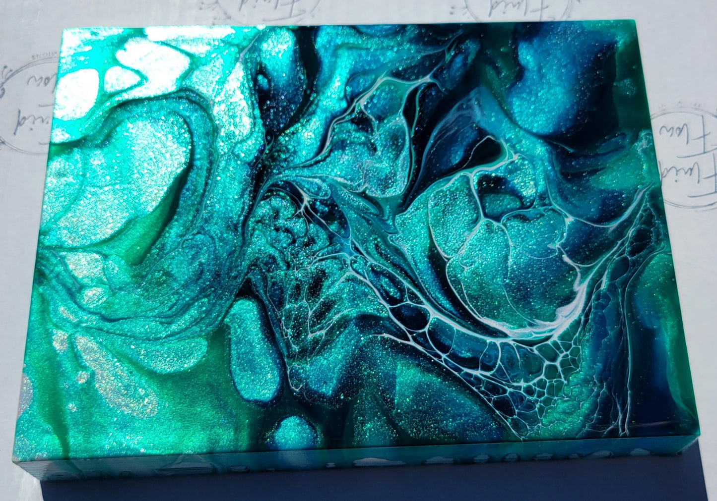 Original Acrylic Fluid Art Painting 6x8 inch