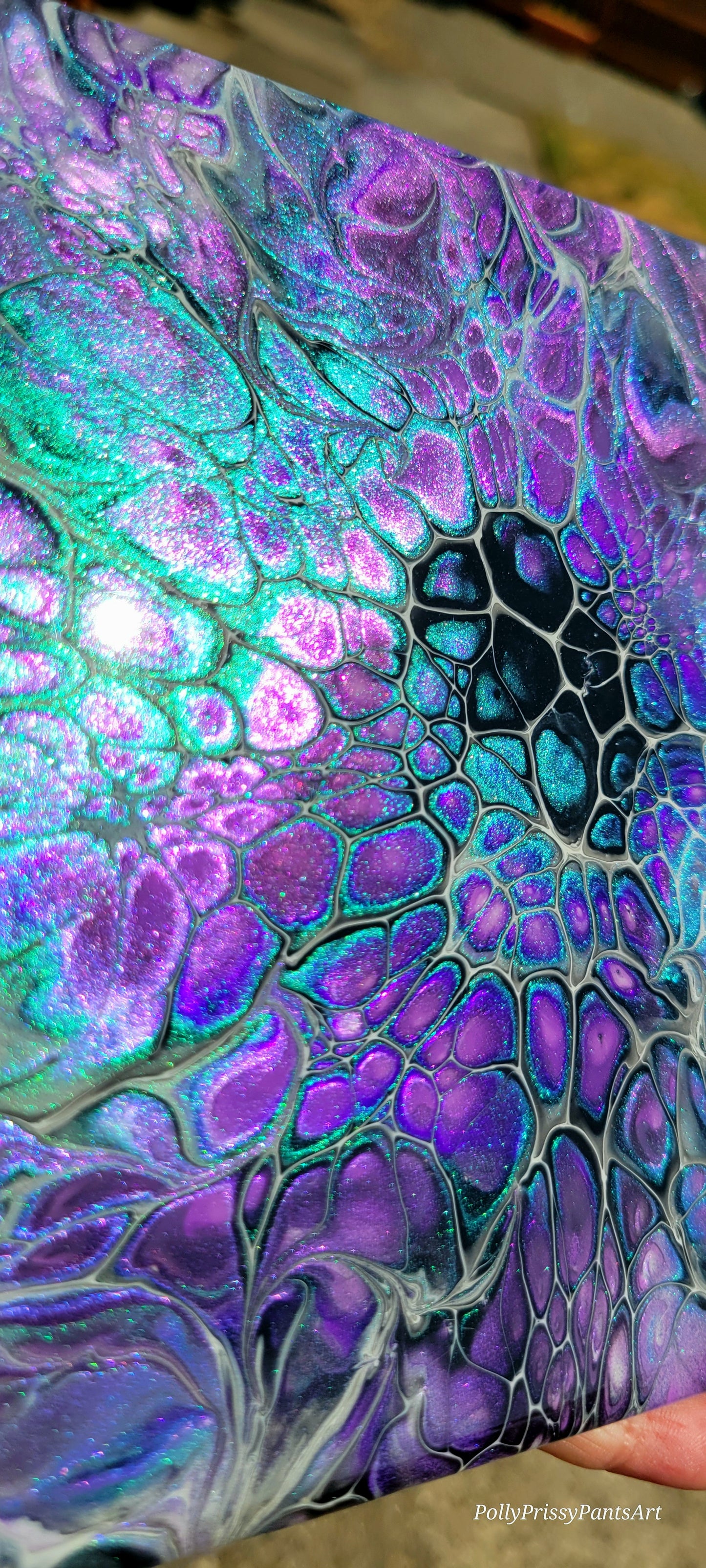 Fluid Art on a 6 inch Tile/Coaster with Cork Bottom