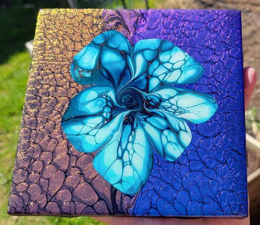 Fluid Art on a 6 inch Tile/Coaster with Cork Bottom