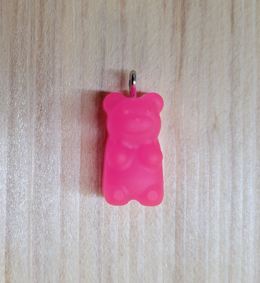 Gummy Bear Glow in The Dark Pendant with Necklace Chain (PINK)