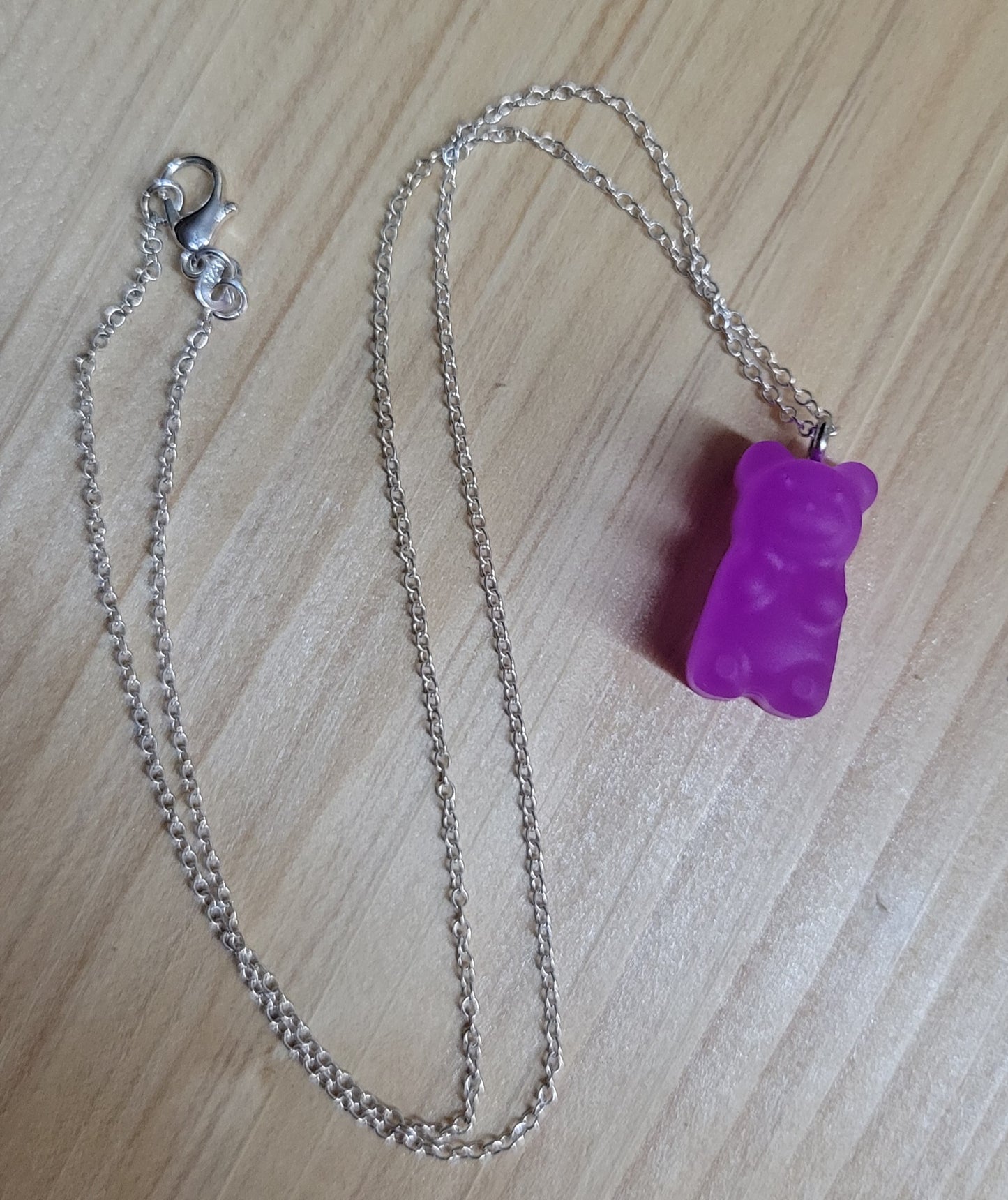 Gummy Bear Glow in The Dark Pendant with Necklace Chain (PURPLE)