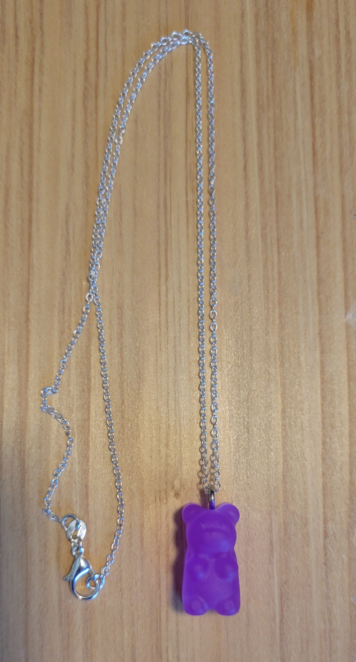 Gummy Bear Glow in The Dark Pendant with Necklace Chain (PURPLE)
