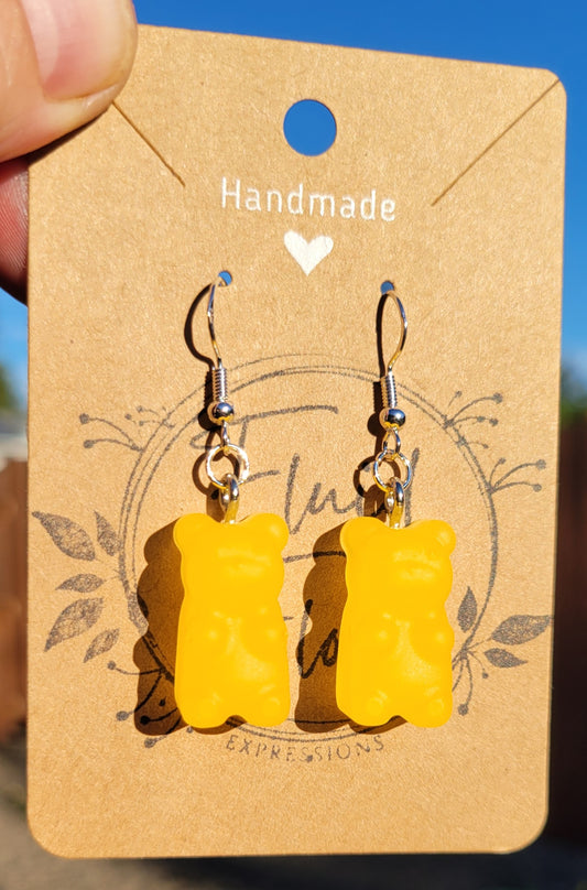 Glow in The Dark Gummy Bear Earrings (ORANGE)