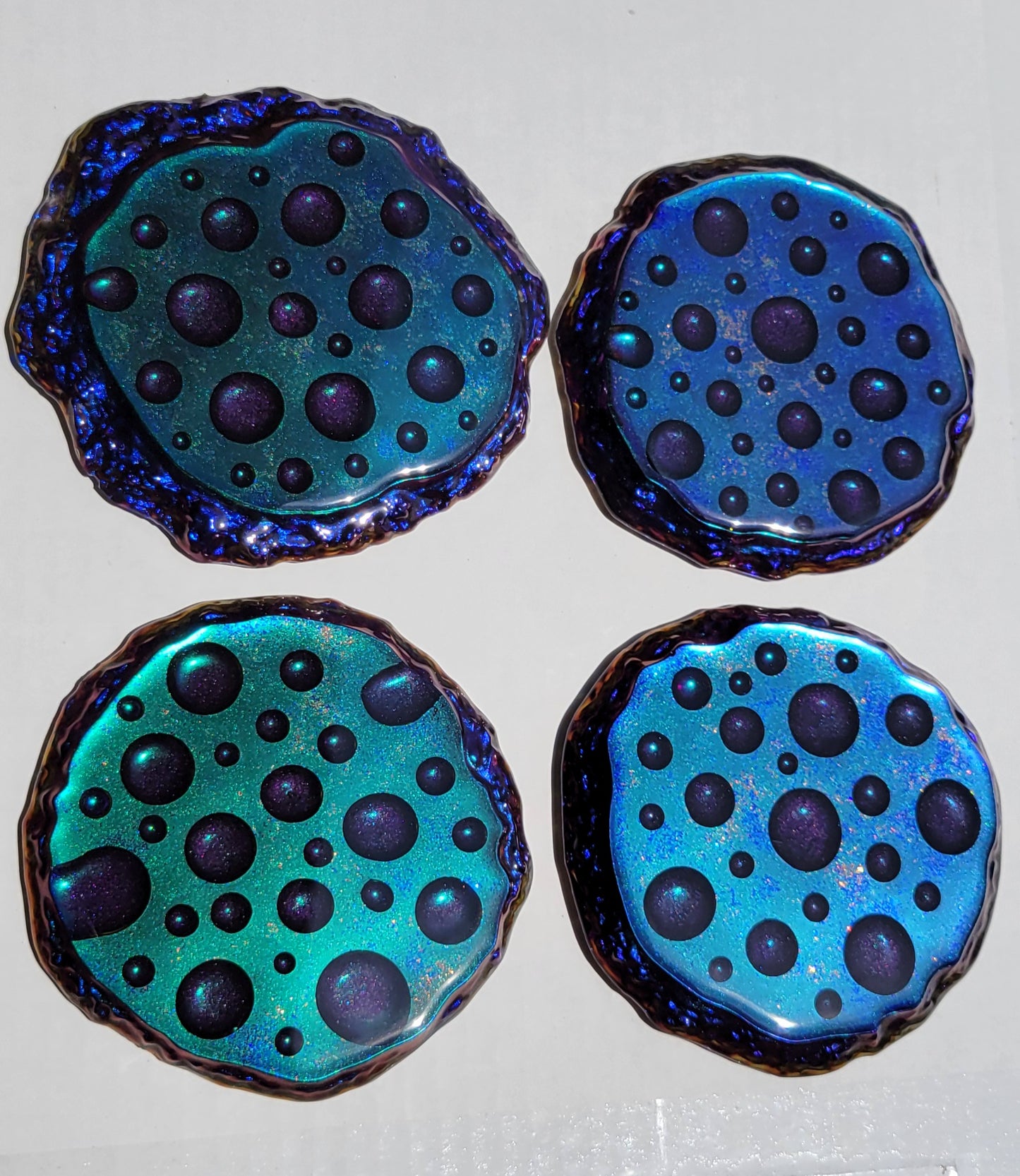 Handmade Resin Art Colorshifting Coasters Set of 4