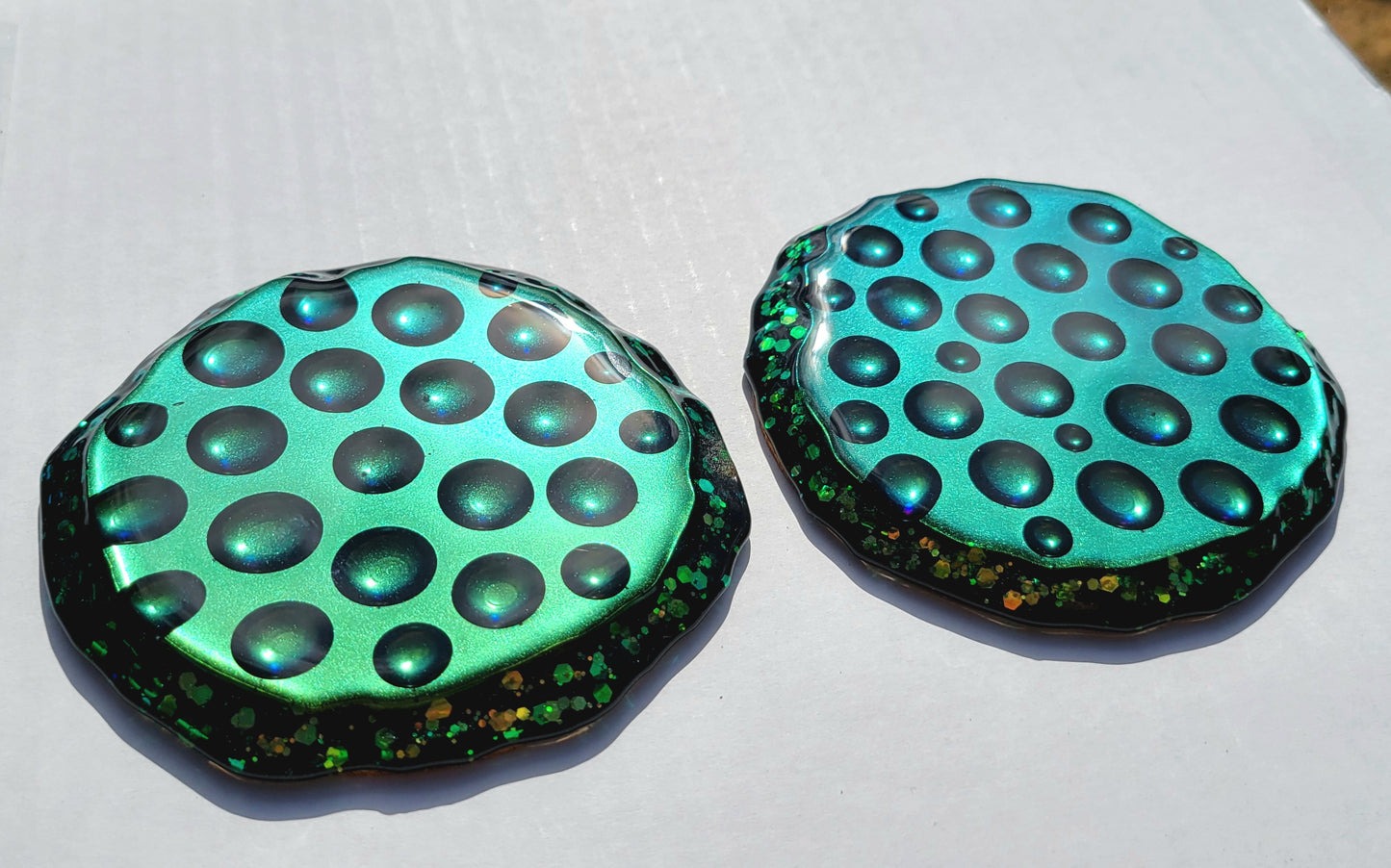 Handmade Resin Art Colorshifting Coasters Set of 2