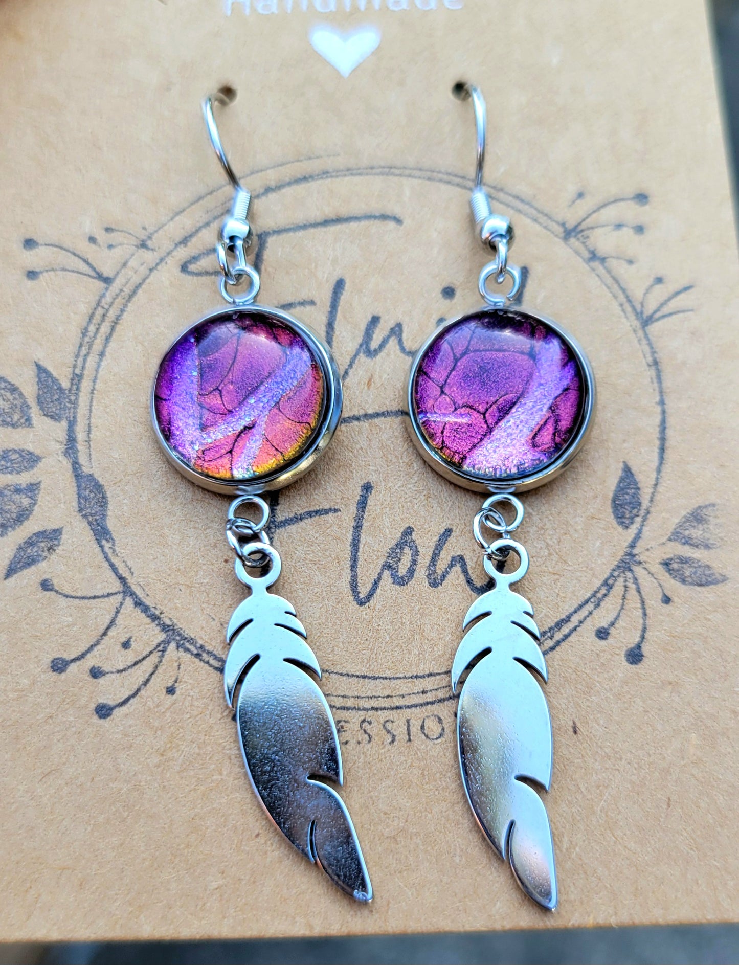 Handmade Fluid Art Colorshifting Earrings